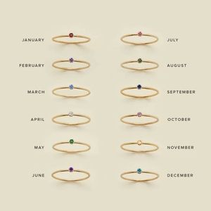 Stackable birth stone rings